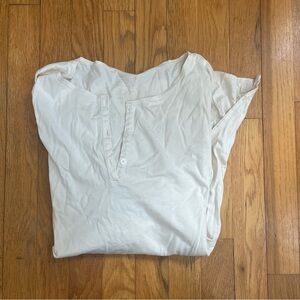 Women's Cream Button-Up Tunic maternity nursing